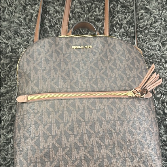 Michael Kors Brown Backpack with Signature Monogram main image 6